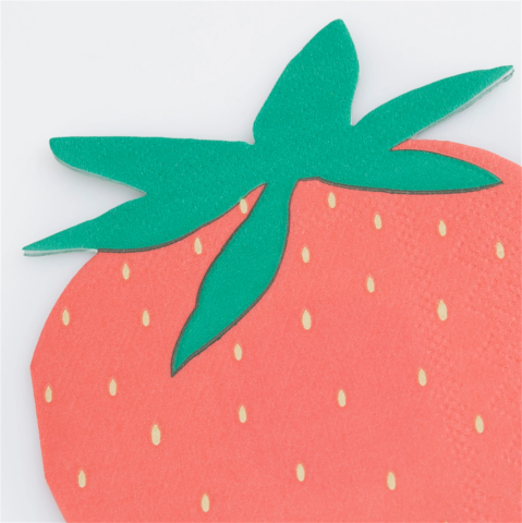 Meri Meri - Strawberry Napkins - Çilek Peçeteler (X16)