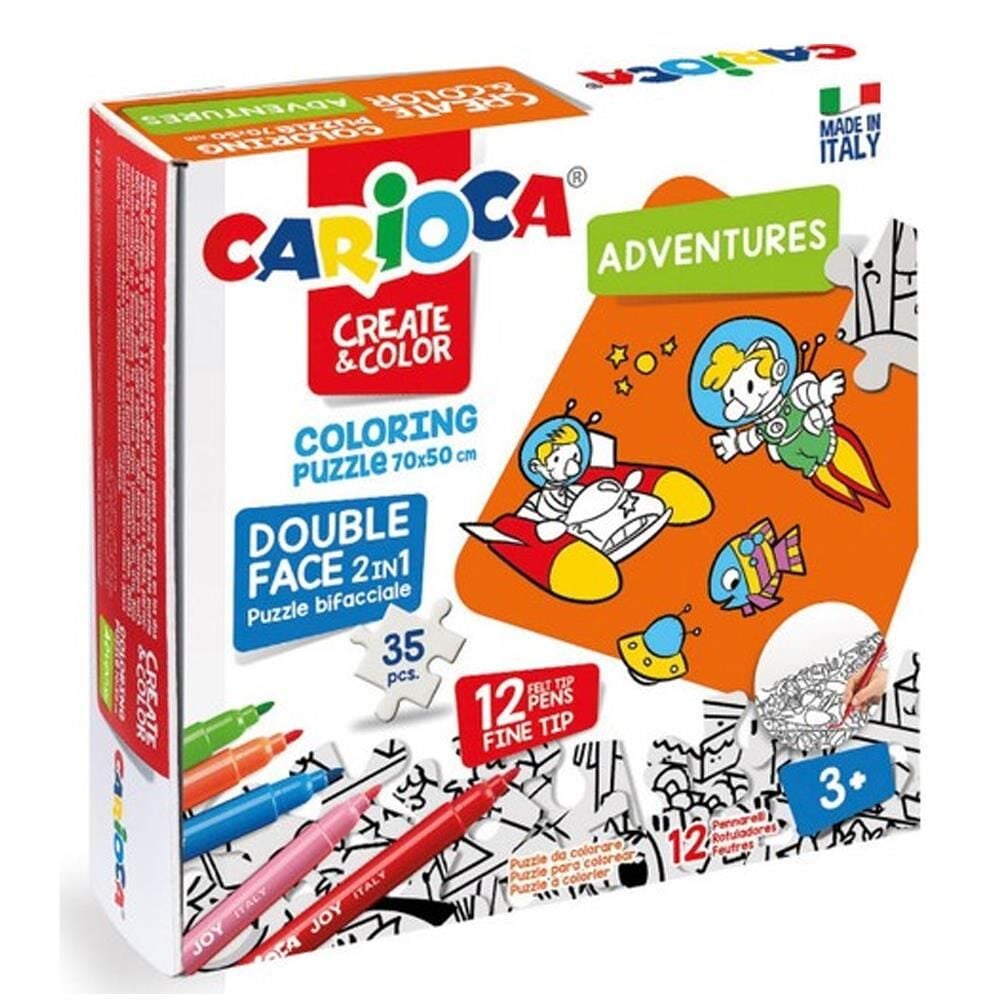 Carioca Adventures Boyanabilir 35 Parça Puzzle+12'li Keçeli Kalem