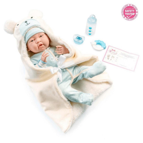 Berenguer Gerçekçi Yenidoğan Oyuncak Erkek Bebek 39 cm - Mavi Ayı