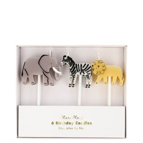 Meri Meri - Safari Candles - Safari Mum - 6'lı