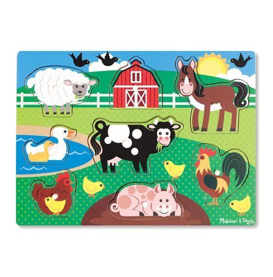 Melissa&Doug Ahşap Tutmalı Puzzle - Çiftlik
