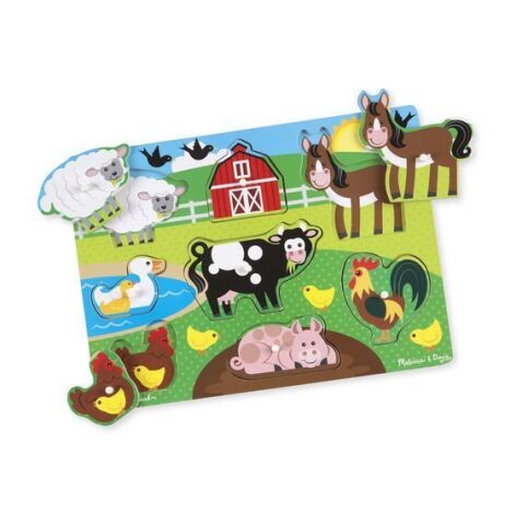Melissa&Doug Ahşap Tutmalı Puzzle - Çiftlik