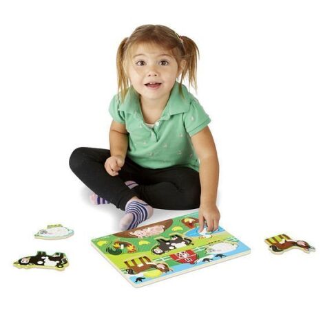 Melissa&Doug Ahşap Tutmalı Puzzle - Çiftlik