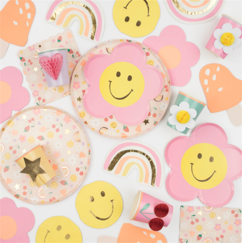 Meri Meri - Happy Face Icons Diecut Napkins - Mutlu Yüz Semboller Peçeteler (X16)