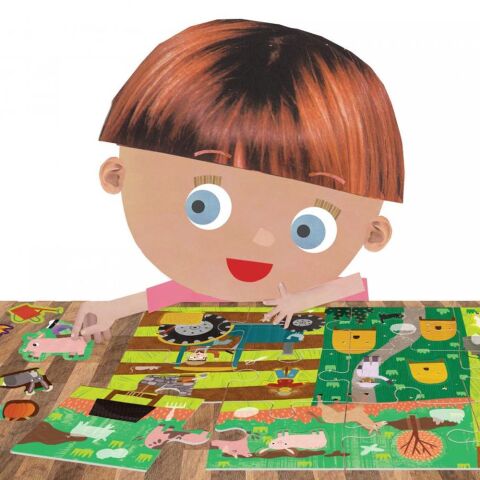 Headu Puzzle and Stickers The Farm (Çiftlik Çıkartmalı Yapboz) 3-6 Yaş