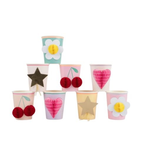 Meri Meri - Happy Icons Cups - Mutlu Yüzler Bardaklar (x8)