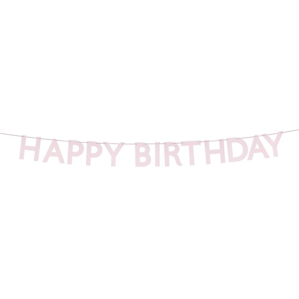 Meri Meri - Pembe Happy Birthday Asılan Süs
