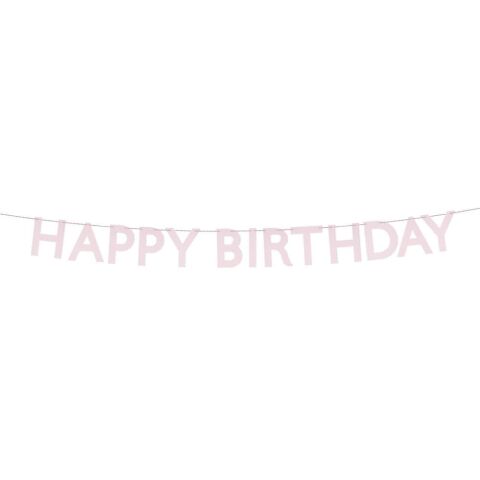 Meri Meri - Pembe Happy Birthday Asılan Süs