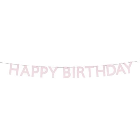 Meri Meri - Pembe Happy Birthday Asılan Süs