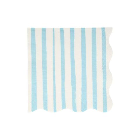 Meri Meri - Blue Stripe Napkins - Mavi Çizgili Peçete - L - 16'Lı