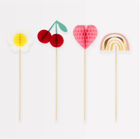 Meri Meri - Icons Cake Toppers - İkonlar Pasta Süsleri (X4)