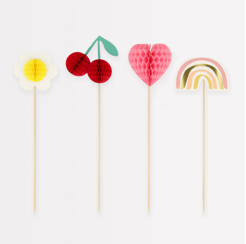 Meri Meri - Icons Cake Toppers - İkonlar Pasta Süsleri (x4)
