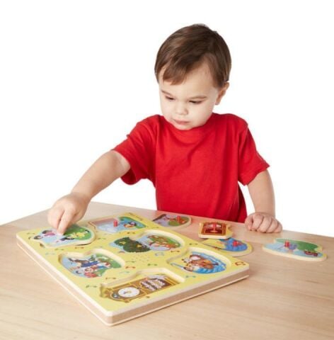 Melissa&Doug Ahşap Sesli Puzzle - İngilizce Çocuk Şarkıları 1