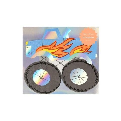 Meri Meri - Monster Truck Peçeteler - 16 Adet
