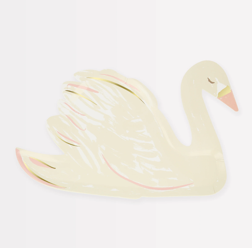 Meri Meri - Swan Shaped Plates - Kuğu Tabaklar (x8)