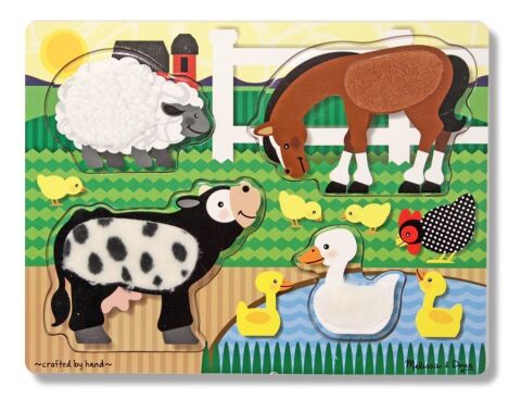 Melissa&Doug Ahşap Dokun Hisset Puzzle - Çiftlik