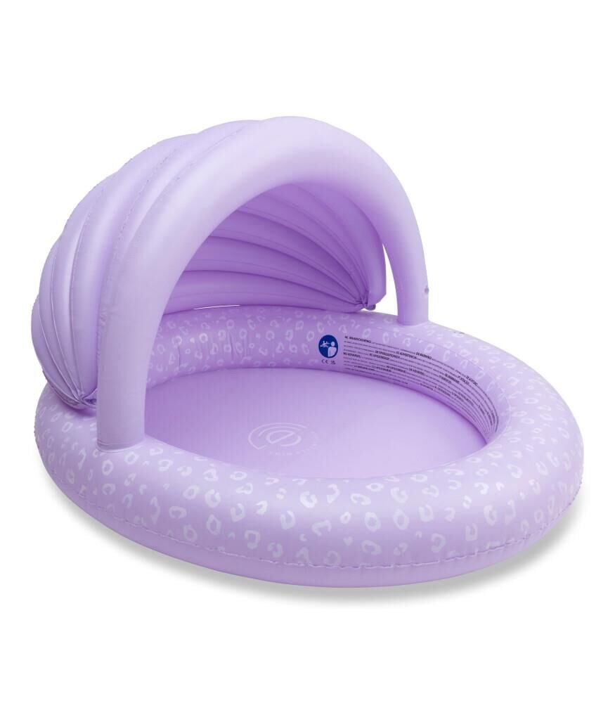Swim Essentials Lila Leopard Çocuk Gölgelikli Şişme Oyun ve Yüzme Havuzu 100cm