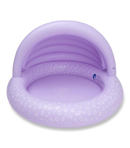 Swim Essentials Lila Leopard Çocuk Gölgelikli Şişme Oyun ve Yüzme Havuzu 100cm