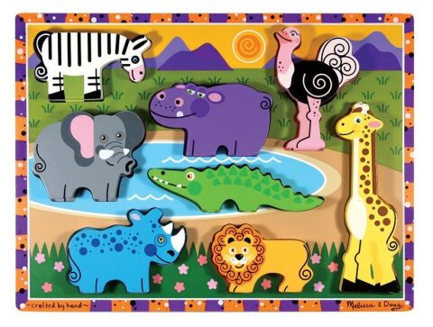 Melissa&Doug Ahşap Tombul Puzzle - Safari