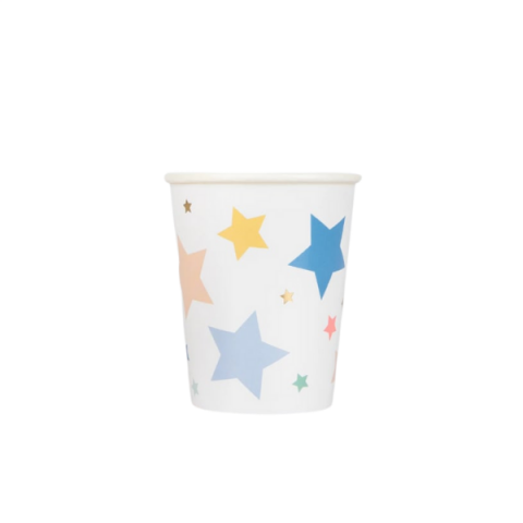 Meri Meri - Happy Birthday Stars Cups - Happy Birthday Yıldızlar Bardaklar (x8)