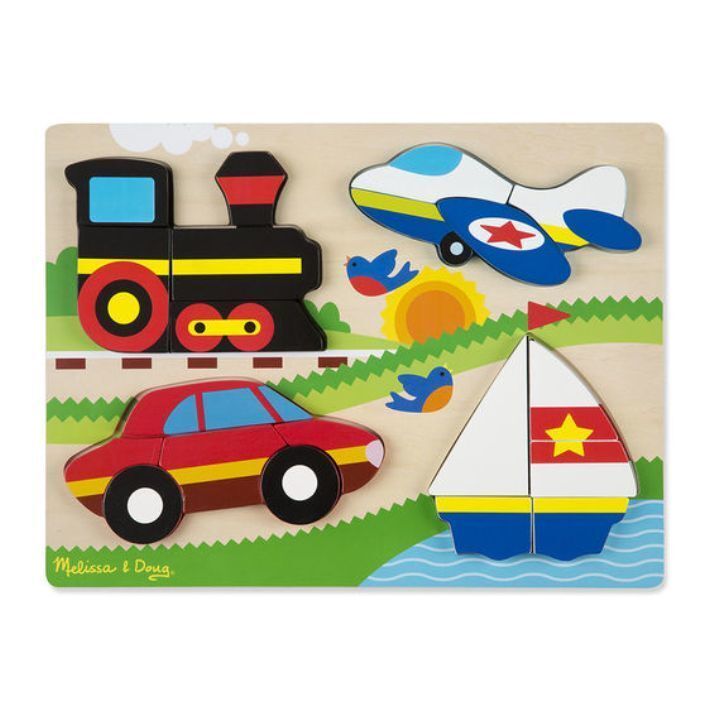 Melissa&Doug Ahşap Tombul Parçalı Puzzle - Araçlar