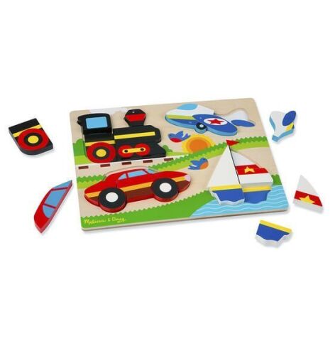 Melissa&Doug Ahşap Tombul Parçalı Puzzle - Araçlar