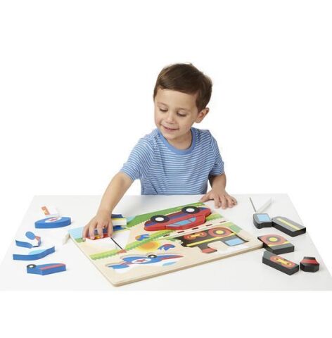 Melissa&Doug Ahşap Tombul Parçalı Puzzle - Araçlar