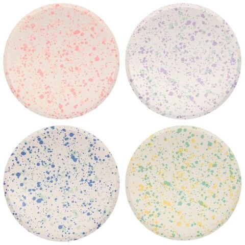 Meri Meri - Speckled Plates - Noktalı Tabaklar - L - 8'Li