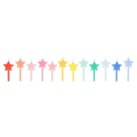 Meri Meri - Gökkuşağı Yıldız Mumlar - 12 Adet