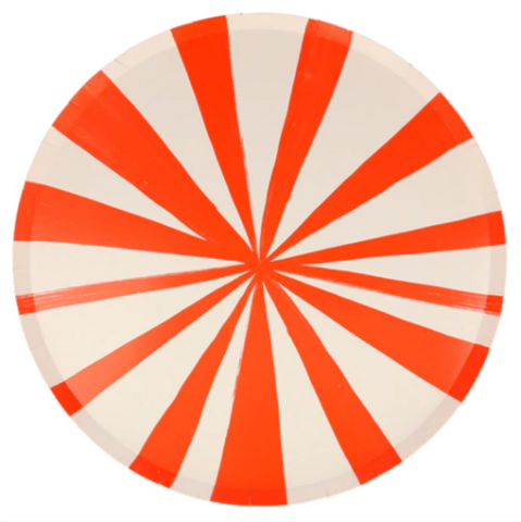 Meri Meri - Mixed Stripe Dinner Plates - Renkli Çizgili Tabaklar - L - 8'li