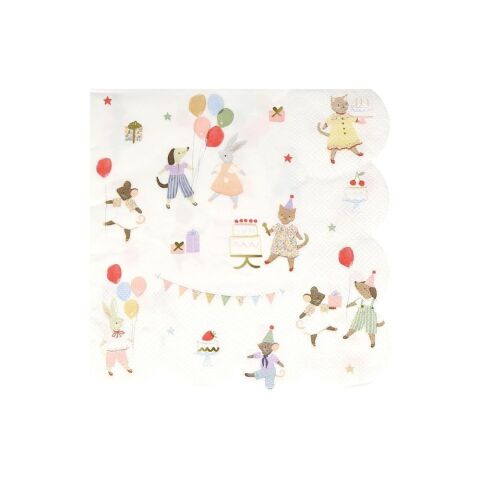 Meri Meri - Animal Friends Peçete - L - 16 Adet