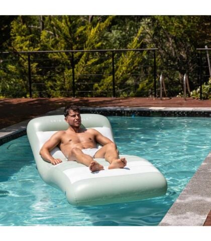 Swim Essentials Green White Şişme Lounge Yatak 180cm