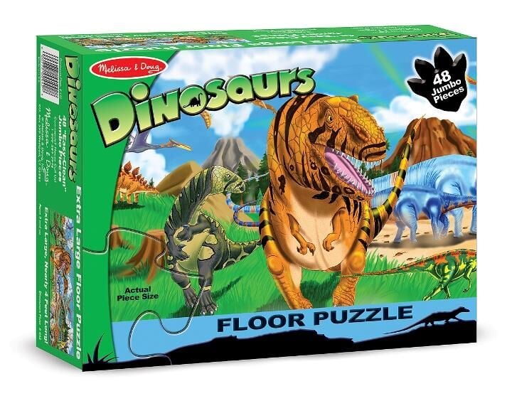 Melissa&Doug Dev Yer Puzzle - Dinozor Dünyası (48 Parça)