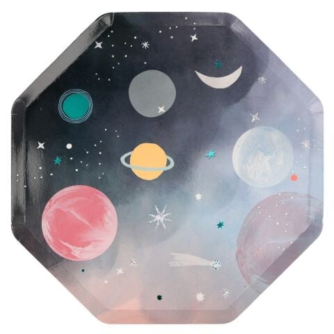 Meri Meri - Space Plates - Uzay Tabaklar - L - 8'li