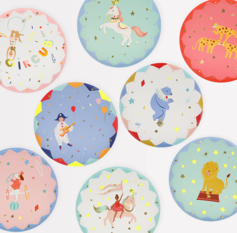 Meri Meri - Circus Side Plates - Sirk Tabaklar (M) (x8)