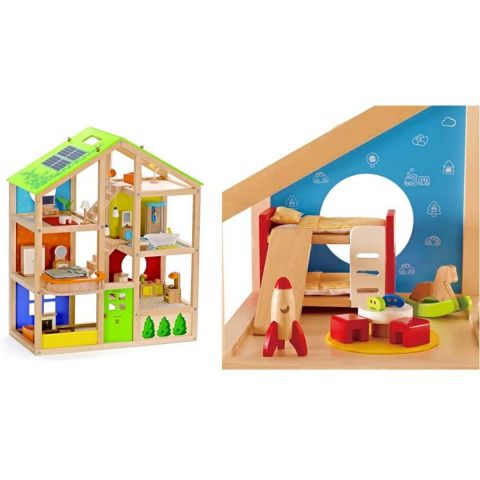 Hape 4 Mevsim Mobilyalı Oyuncak Ev / All Season House (Furnished)