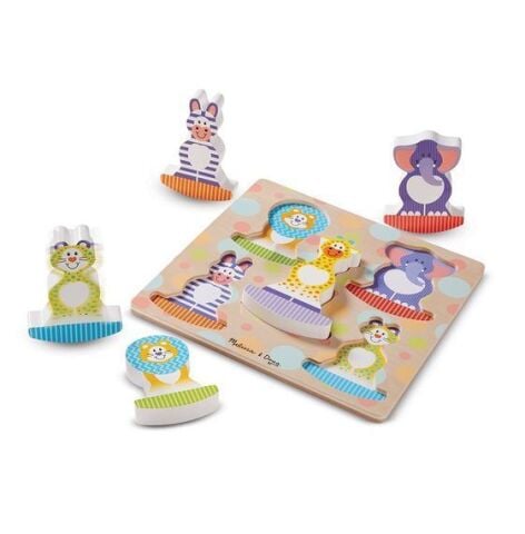 Melissa&Doug Ahşap Sallanan Tombul Puzzle - Safari Yapboz