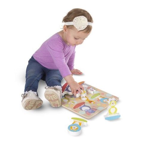Melissa&Doug Ahşap Sallanan Tombul Puzzle - Safari Yapboz
