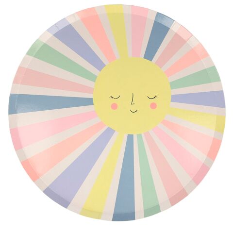 Meri Meri - Rainbow Sun Plates - Gökkuşağı Güneşli Tabak