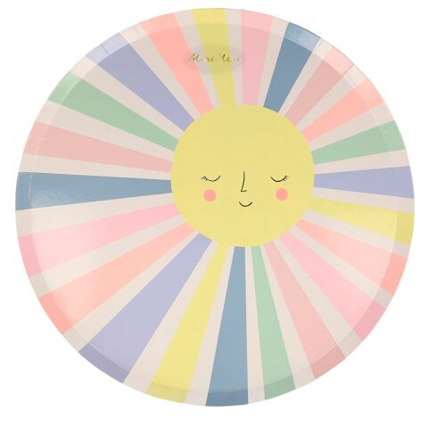 Meri Meri - Rainbow Sun Plates - Gökkuşağı Güneşli Tabak