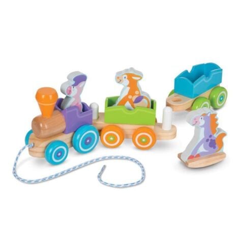Melissa&Doug Ahşap Çek Çek Tren - Sallanan Çiftlik Hayvanları