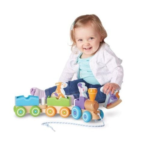 Melissa&Doug Ahşap Çek Çek Tren - Sallanan Çiftlik Hayvanları