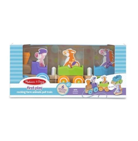 Melissa&Doug Ahşap Çek Çek Tren - Sallanan Çiftlik Hayvanları