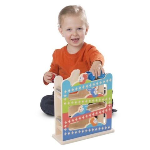 Melissa&Doug Ahşap Araç Rampa Kulesi - Zilli Kaydırma