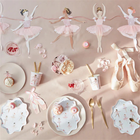 Meri Meri - Ballerina Plates - Balerin Tabaklar - 8'Li
