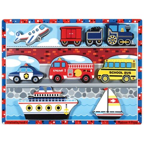 Melissa&Doug Ahşap Tombul Puzzle - Araçlar