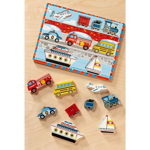 Melissa&Doug Ahşap Tombul Puzzle - Araçlar