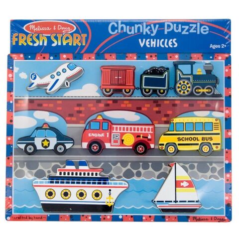 Melissa&Doug Ahşap Tombul Puzzle - Araçlar