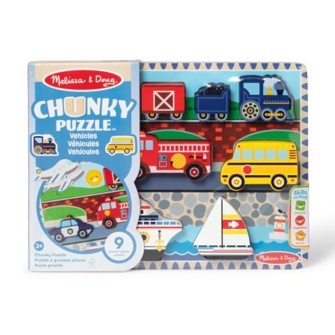 Melissa&Doug Ahşap Tombul Puzzle - Araçlar