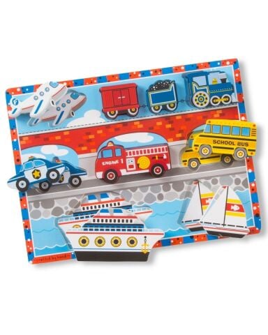 Melissa&Doug Ahşap Tombul Puzzle - Araçlar